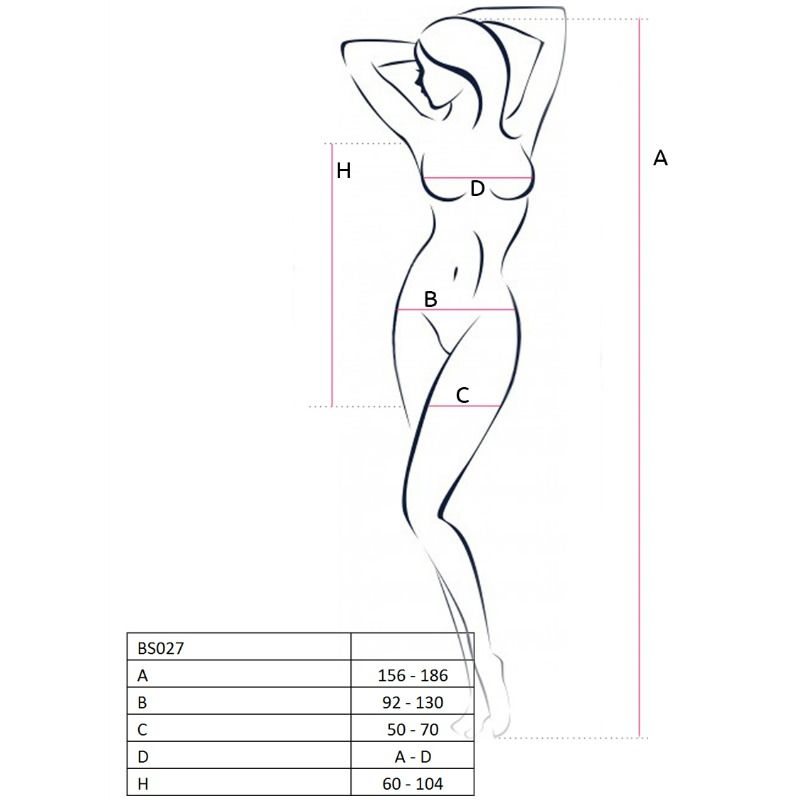 PASSION - WOMAN BS027 BODYSTOCKING ESTILO VESTIDO NEGRO TALLA ÚNICA - Imagen 2