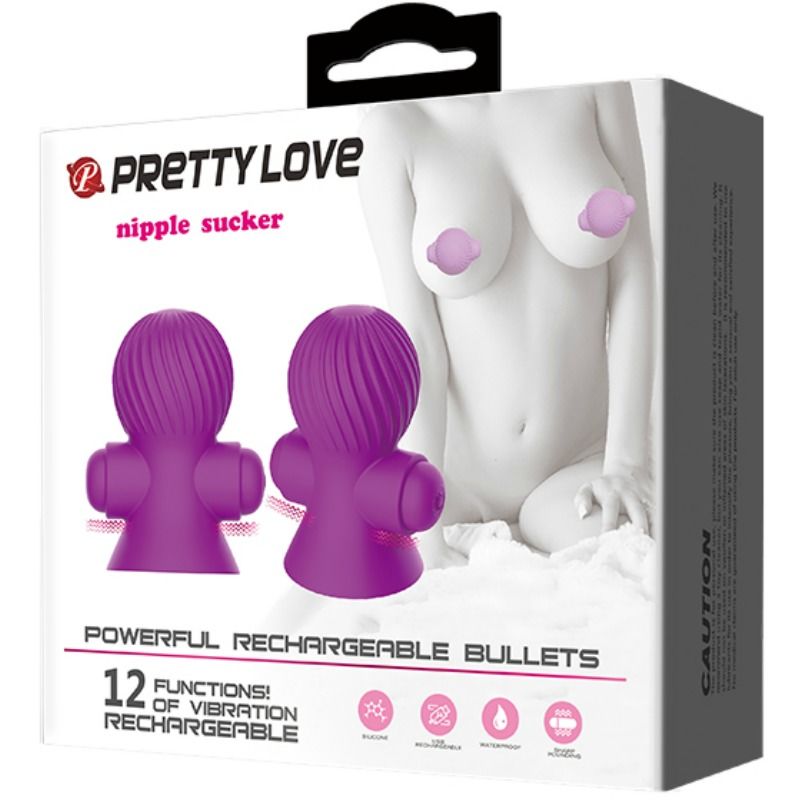 PRETTY LOVE - ESTIMULADORES PEZONES 12 MODOS VIBRACIÓN LILA - Imagen 5