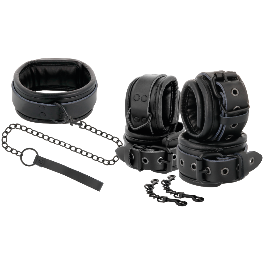 DARKNESS - ESPOSAS Y COLLAR DE CUERO NEGRO - Imagen 11