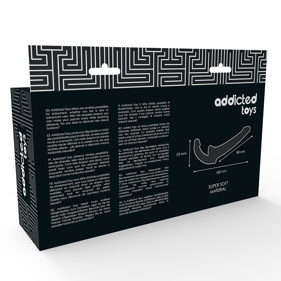 ADDICTED TOYS - DILDO CON ARNÉS SIN SUJECIÓN NEGRO - Imagen 6