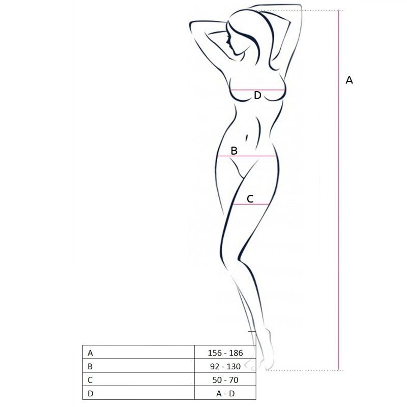PASSION - WOMAN BS055 BODYSTOCKING NEGRO TALLA ÚNICA - Imagen 2
