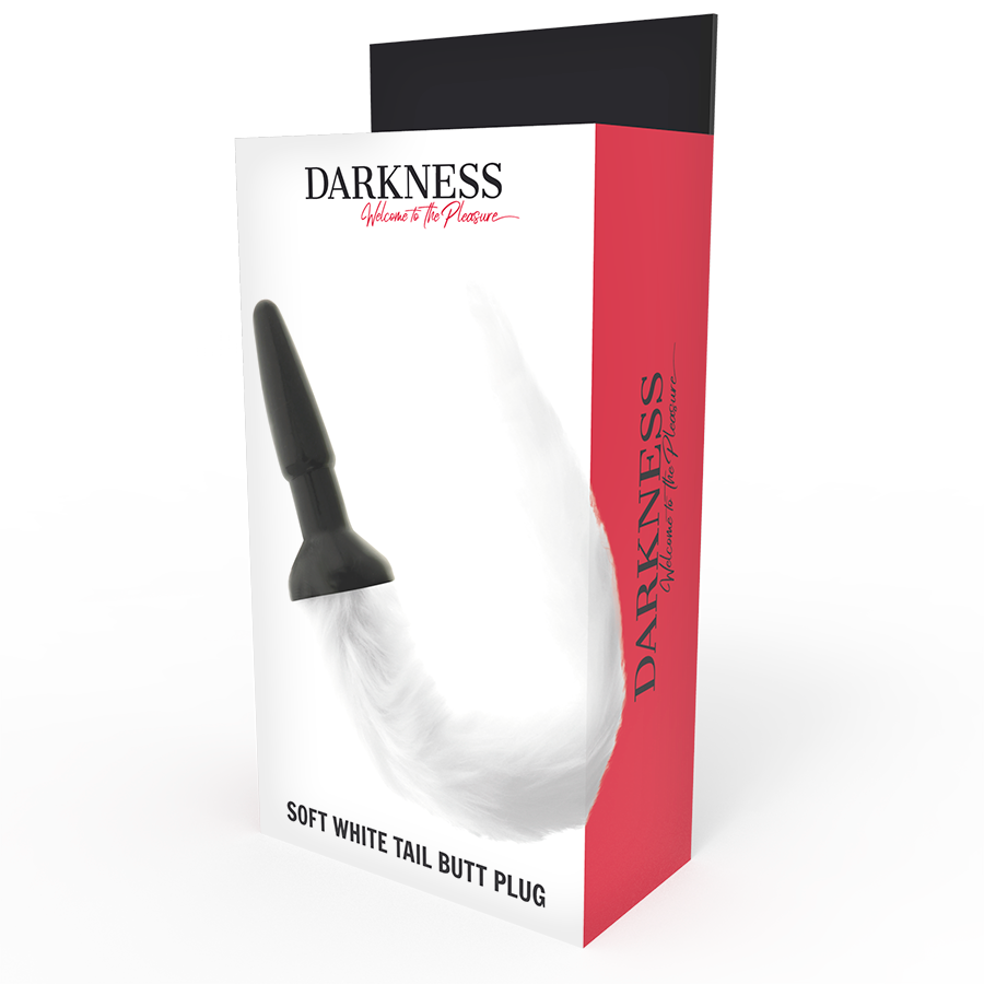 DARKNESS - PLUG ANAL SILICONA CON COLA BLANCA - Imagen 3