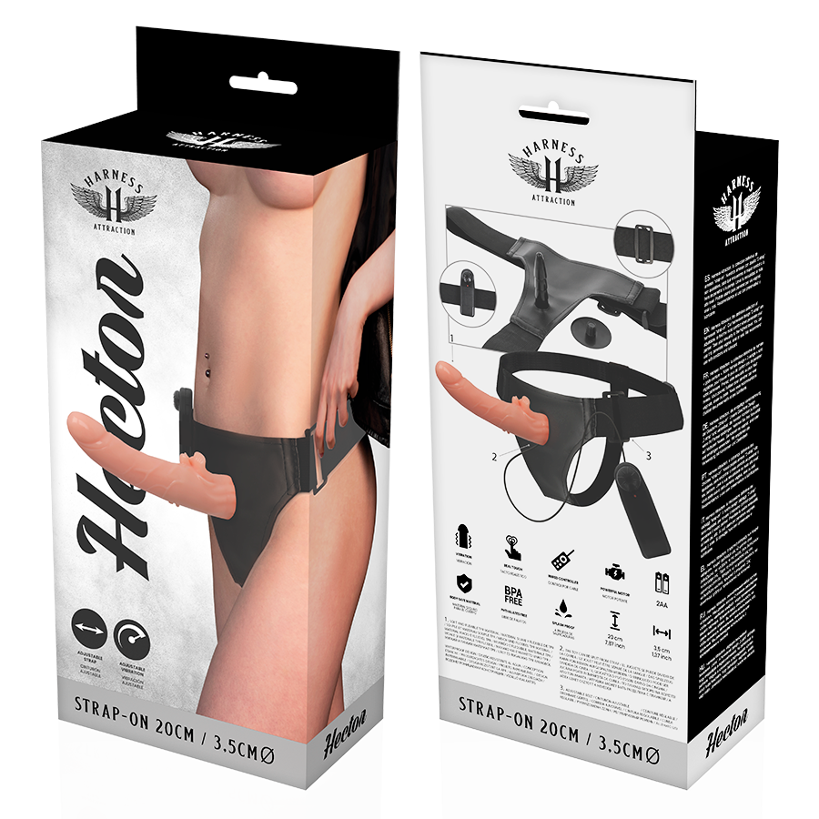 HARNESS ATTRACTION - ARNÉS VIBRADOR HECTOR 20 CM -O- 3.5 CM - Imagen 4