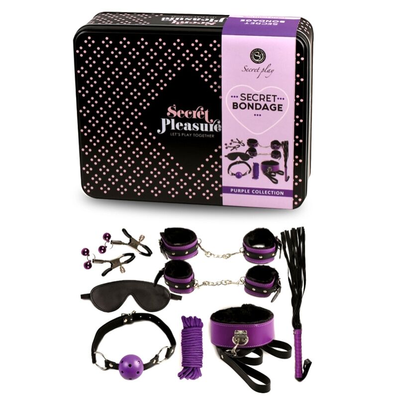 SECRETPLAY - BDSM SET 8PCS LILA / NEGRO - Imagen 3