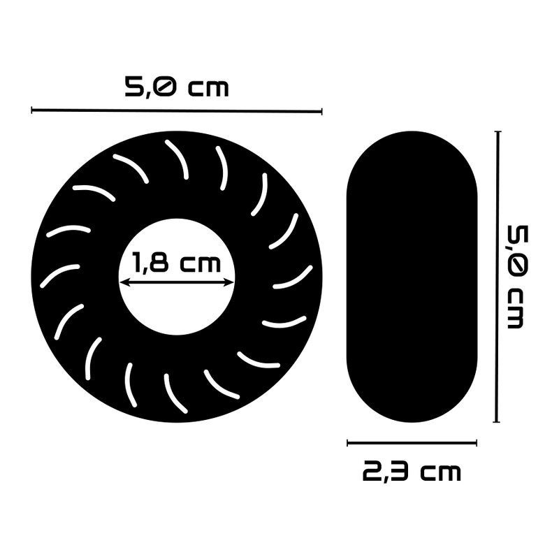 POWERING - SUPER FLEXIBLE Y RESISTENTE ANILLO PENE 5CM PR08 NEGRO - Imagen 6