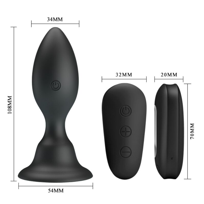 MR PLAY - PLUG ANAL CON VIBRACIÓN NEGRO CONTROL REMOTO - Imagen 5