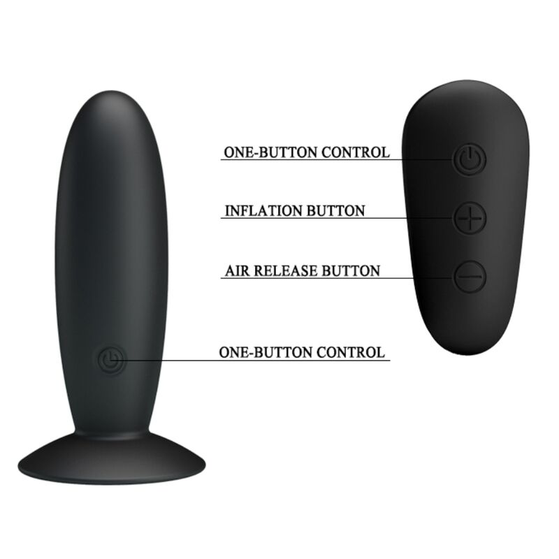 MR PLAY - PLUG ANAL CON VIBRACIÓN NEGRO CONTROL REMOTO - Imagen 2