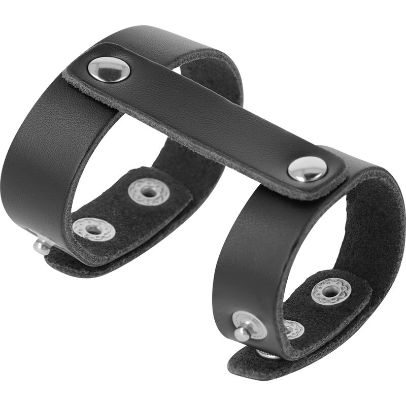 DARKNESS - ANILLO PENE Y TESTÍCULOS AJUSTABLE LEATHER - Imagen 2
