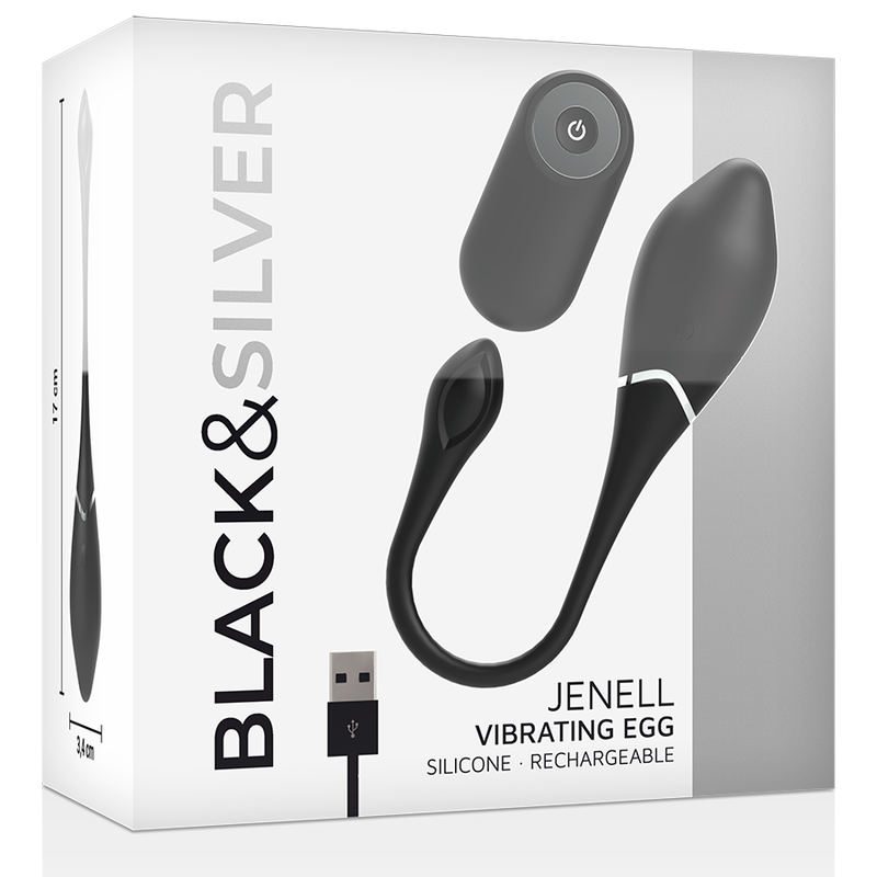 BLACK&SILVER - JENELL HUEVO VIBRADOR RECARGABLE - Imagen 7
