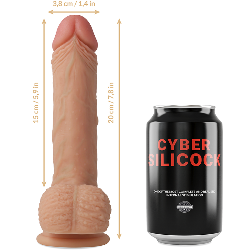 CYBER SILICOCK - ARNÉS SILICONA LIQUIDA FREEMAN 20 CM -O- 3.8 CM - Imagen 9