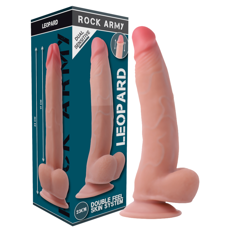 ROCKARMY - ARNÉS + DUAL DENSITY LEOPARD DILDO REALISTA 23 CM -O- 4.77 CM - Imagen 7