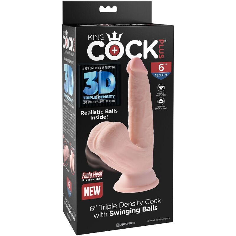 KING COCK - PLUS 3D DILDO SWINGING BALLS 12.7 CM - Imagen 6