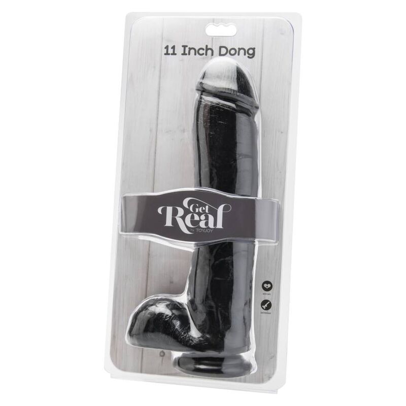 GET REAL - DILDO 28 CM CON TESTÍCULOS NEGRO - Imagen 2