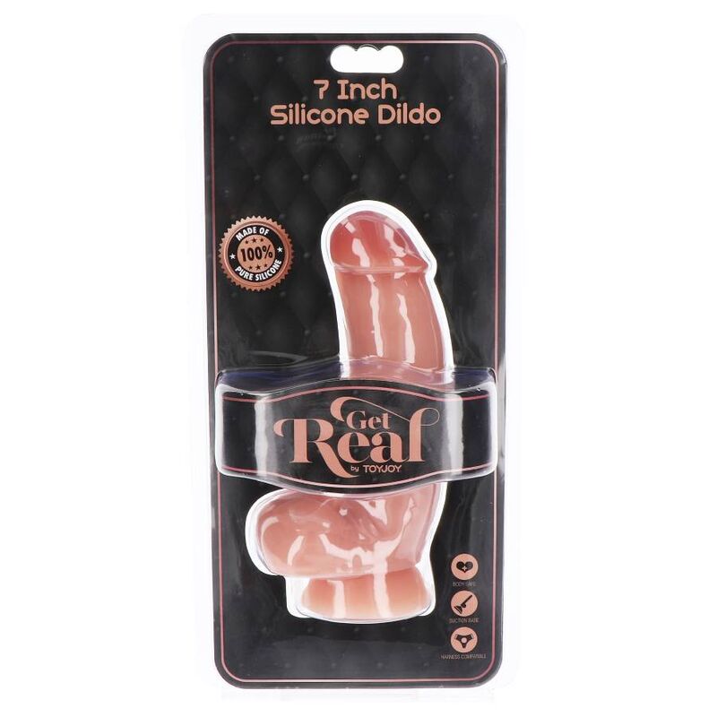GET REAL - DILDO SILICONA 18 CM CON TESTÍCULOS NATURAL - Imagen 2