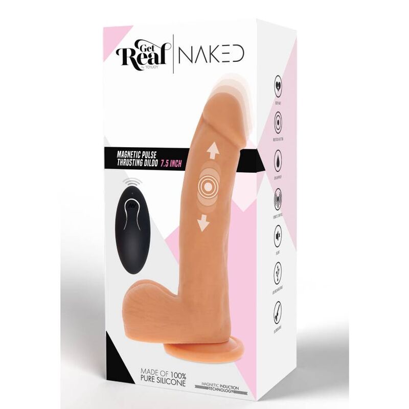 GET REAL - DILDO EMPUJE MAGNÉTICO PULSANTE NATURAL - Imagen 5