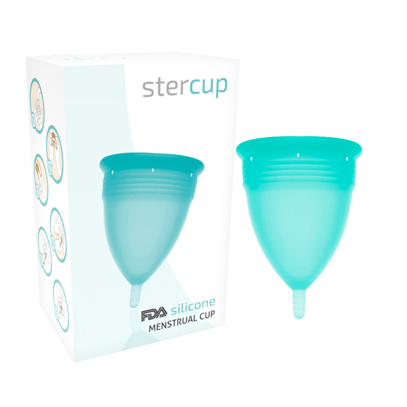 STERCUP - COPA MENSTRUAL FDA SILICONA AQUAMARINA - TALLA S - Imagen 5