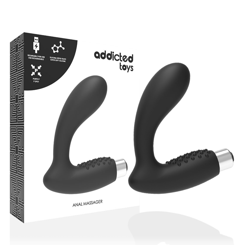 ADDICTED TOYS - VIBRADOR PROSTÁTICO RECARGABLE MODEL 5 - NEGRO - Imagen 6