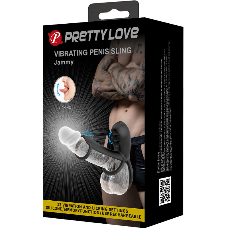 PRETTY LOVE - JAMMY FUNDA DE PENE 12 VIBRACIONES CON LENGUA RECARGABLE SILICONA - Imagen 6
