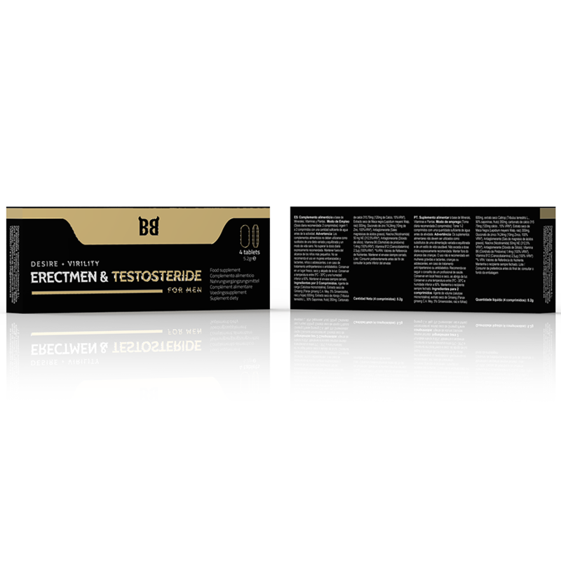 BLACK BULL - ERECTMEN & TESTOSTERIDE POTENCIA Y TESTOSTERONA PARA HOMBRE 4 CÁPSULAS - Imagen 3