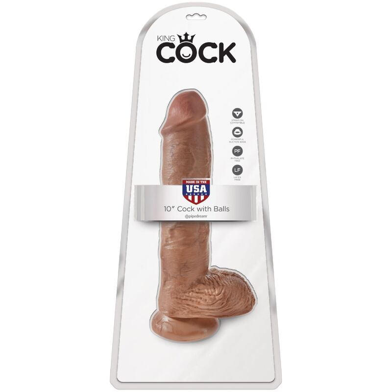KING COCK - PENE REALÍSTICO CON TESTÍCULOS 19.8 CM CARAMELO - Imagen 6