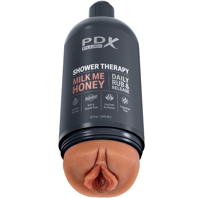 PDX PLUS - MASTURBADOR STROKER DISEÑO DISCRETO DE BOTE CHAMPU MILK ME HONEY CARAMELO - Imagen 2