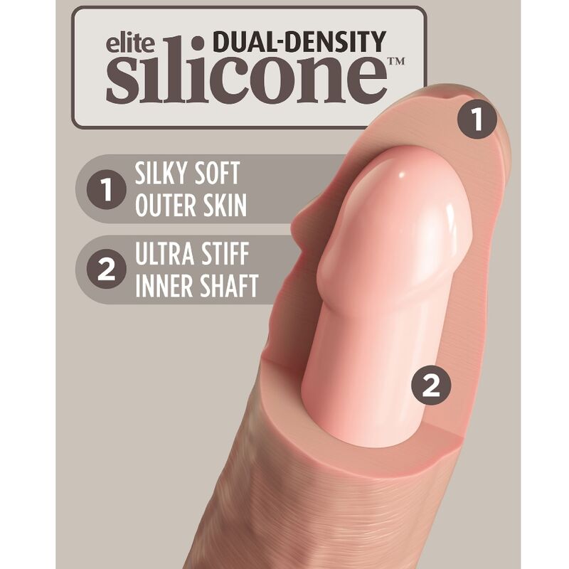 KING COCK - ÉLITE DILDO REALÍSTICO SILICONA 20.3 CM - Imagen 6