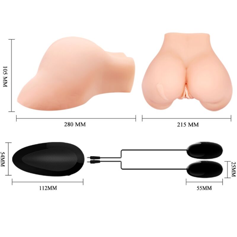 CRAZY BULL - VAGINA Y ANO CON MALLA REALISTA CON VIBRACIÓN - Imagen 11