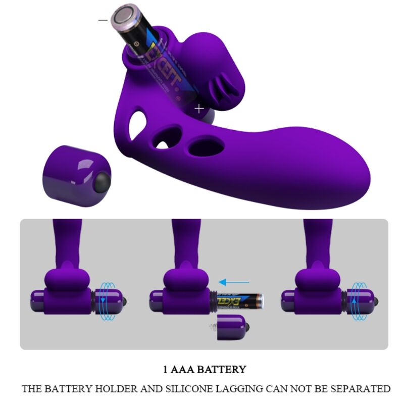 PRETTY LOVE - ORLANDO FUNDA DE DEDO VIBRADOR MORADO - Imagen 5