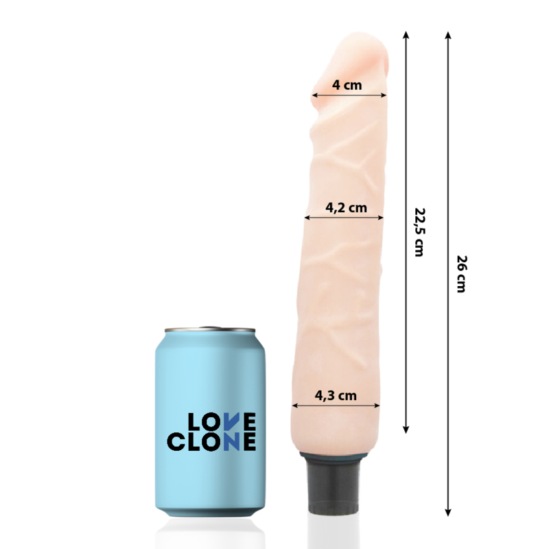 LOVECLONE - JANSEN VIBRADOR REALÍSTICO SELF LUBRICATION 26 CM -O- 4.2 CM - Imagen 2