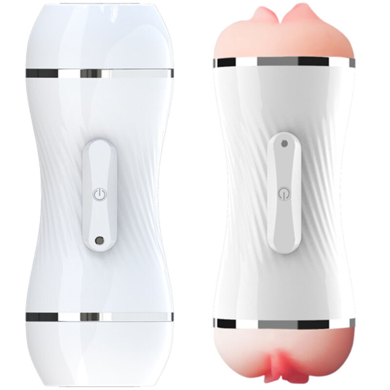 ARMONY - MASTURBADOR VIBRADOR DOBLE VAGINA & BOCA BLANCO - Imagen 2