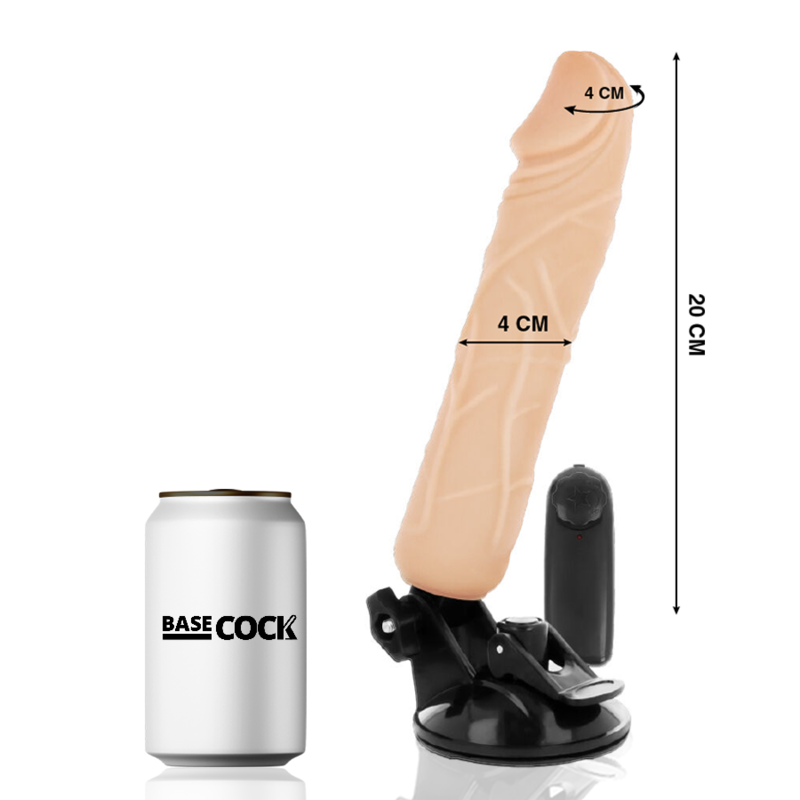 BASECOCK - VIBRADOR REALÍSTICO CONTROL REMOTO NATURAL 20 CM -O- 4 CM - Imagen 4