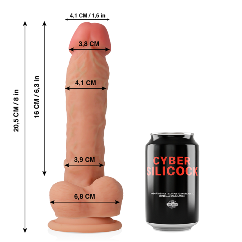 CYBER SILICOCK - MAGNUS REALÍSTICO SILICONA LÍQUIDA 20.5 CM -O- 4.1 CM - Imagen 3