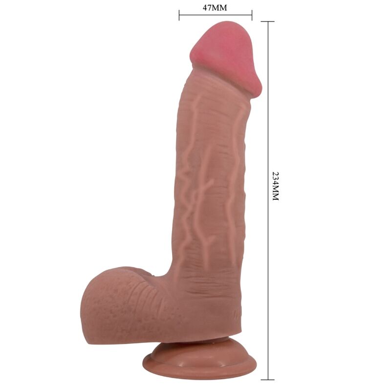 PRETTY LOVE - SLIDING SKIN SERIES DILDO REALÍSTICO CON VENTOSA PIEL DESLIZANTE MULATO 23.4 CM - Imagen 2