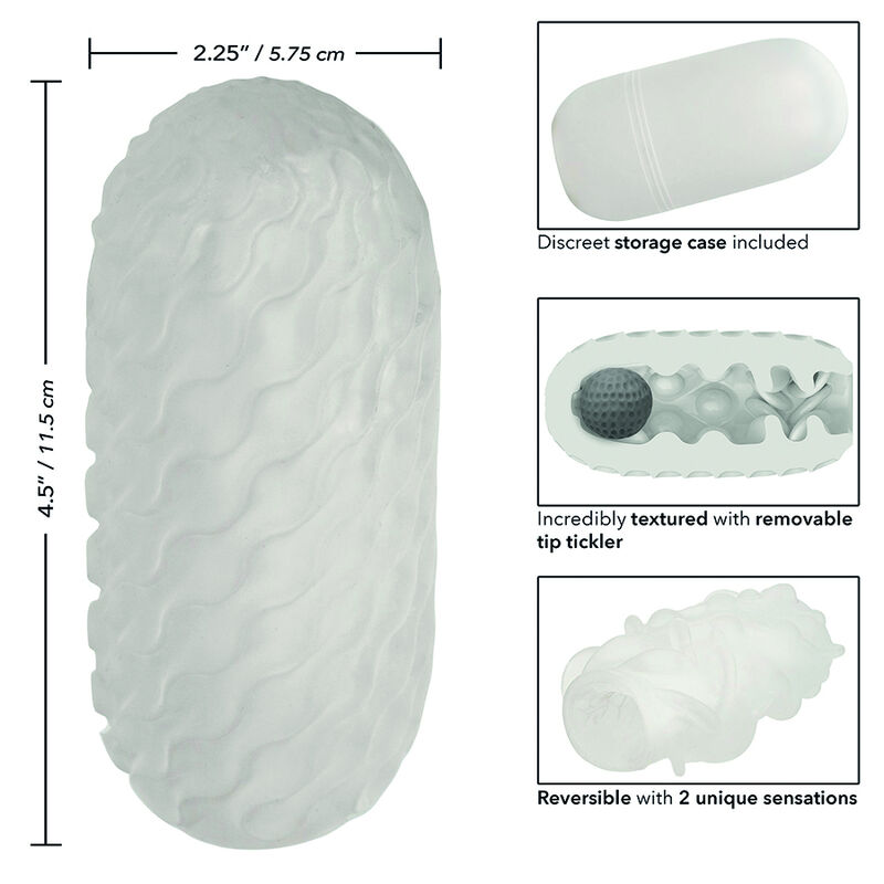 CALEXOTICS - BOUNDLESS STROKER BLANDO REVERSIBLE GRIS - Imagen 4