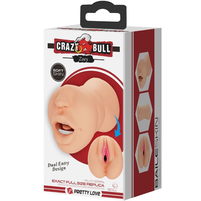 CRAZY BULL - ZOEY MASTUBADOR EN FORMA DE VAGINA DOBLE ENTRADA - Imagen 5