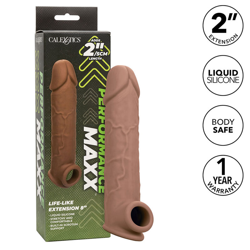 CALEXOTICS - PERFORMANCE MAXX EXTENSIÓN REALISTA 8 PIEL MORENO - Imagen 12