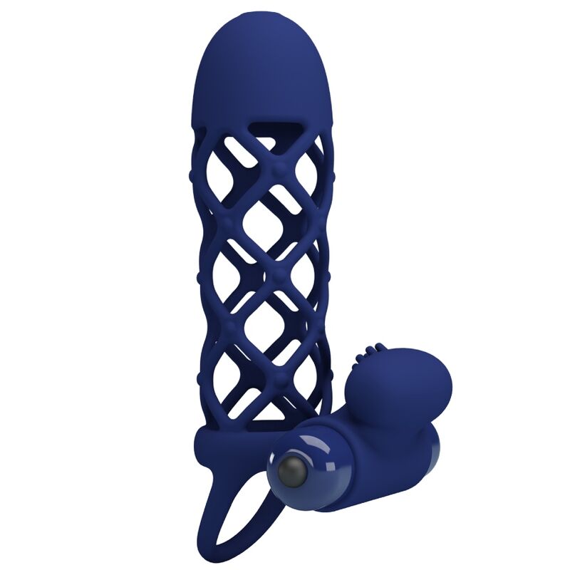 PRETTY LOVE - GIANN ANILLO VIBRADOR CON FUNDA DE SILICONA AZUL - Imagen 6