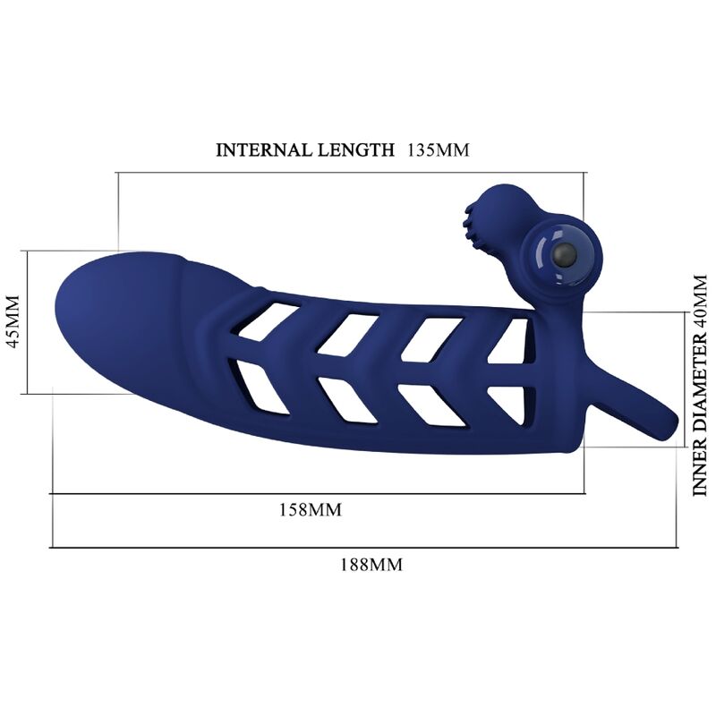 PRETTY LOVE - ALTAF ANILLO VIBRADOR CON FUNDA DE SILICONA AZUL - Imagen 10