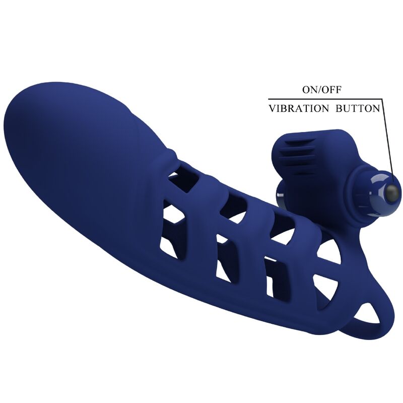 PRETTY LOVE - ALTAF ANILLO VIBRADOR CON FUNDA DE SILICONA AZUL - Imagen 6