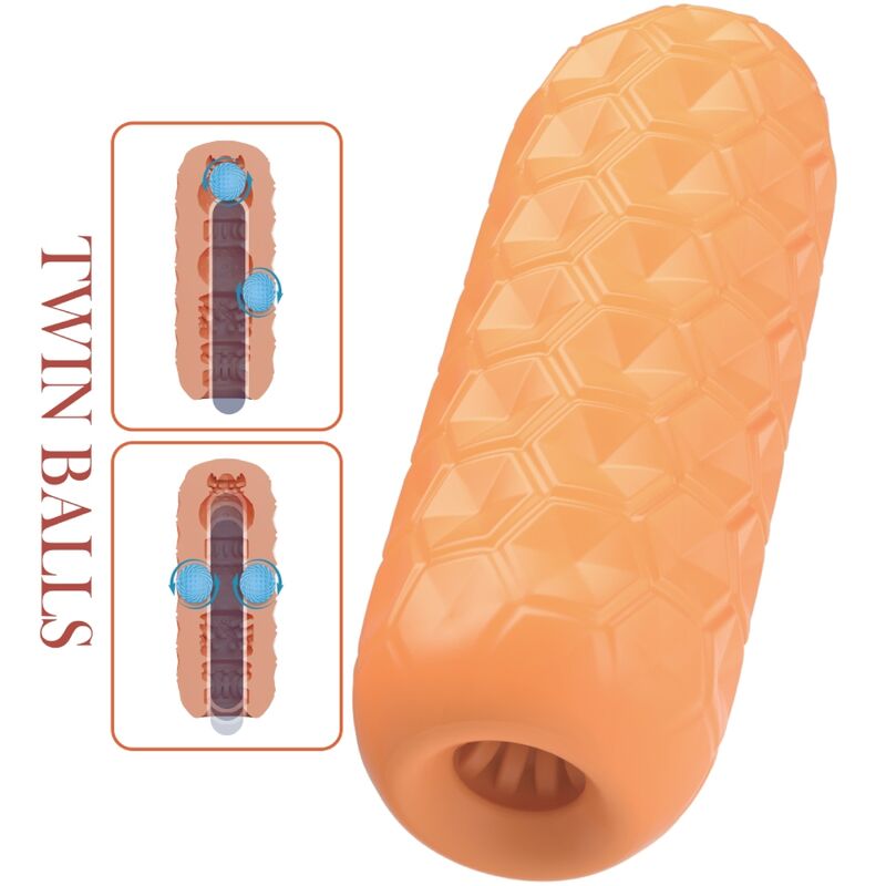 PRETTY LOVE - TWIN BALLS MASTURBADOR MASCULINO NARANJA - Imagen 6