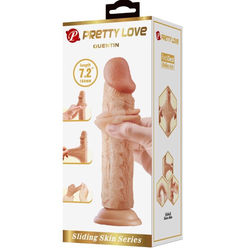 PRETTY LOVE - QUENTIN DILDO REALÍSTICO 18 CM NATURAL - Imagen 2