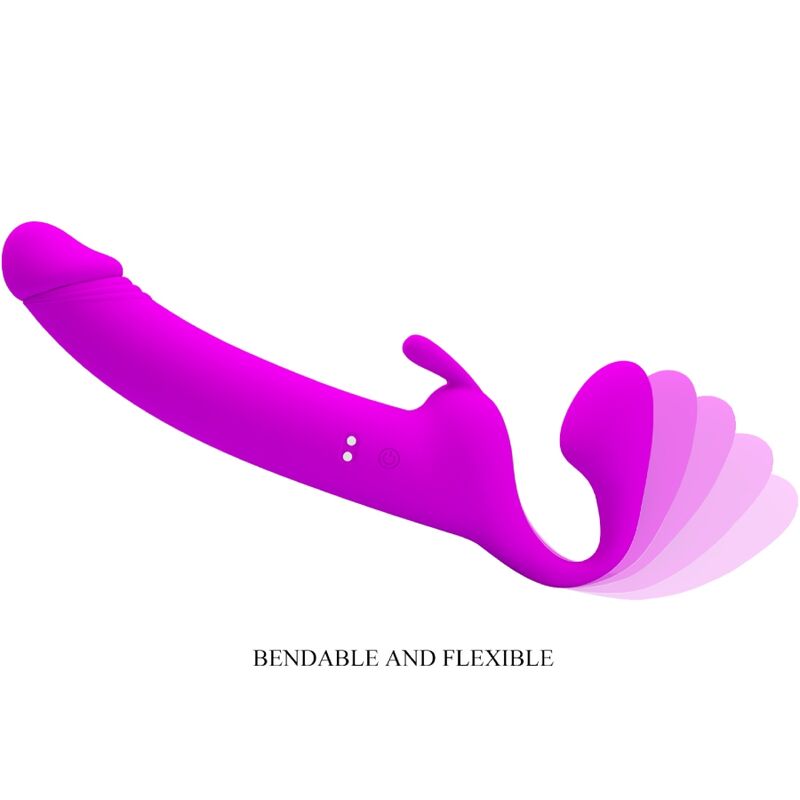 PRETTY LOVE - ZANINI DILDO STRAP-ON SIN ARNÉS 10 VIBRACIONES MORADO - Imagen 4