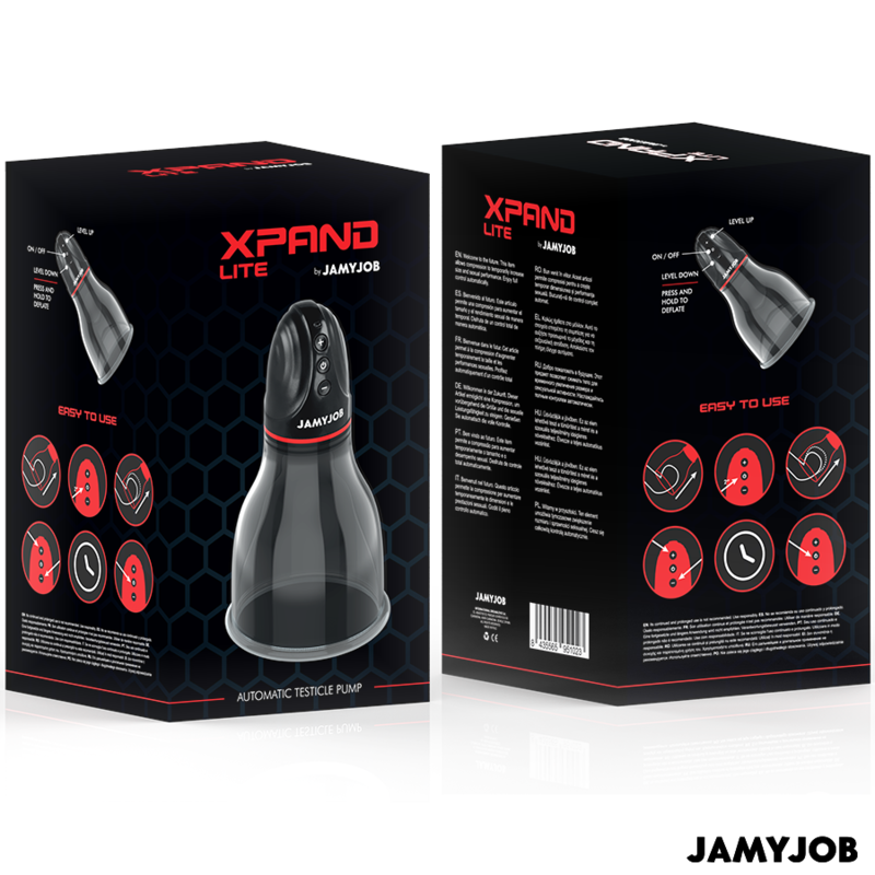 JAMYJOB - XPAND LITE BOMBA AUTOMÁTICA DE TESTÍCULOS 3 NIVELES DE SUCCIONADOR GRIS - Imagen 7
