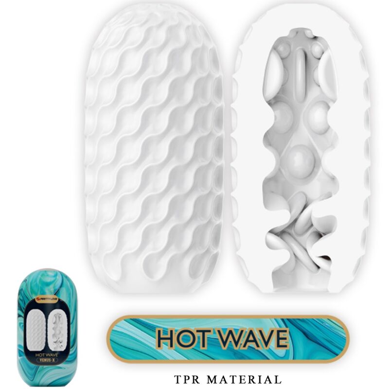 PRETTY LOVE - HOT WAVE MASTURBADOR MASCULINO SILICONA BLANCO - Imagen 4