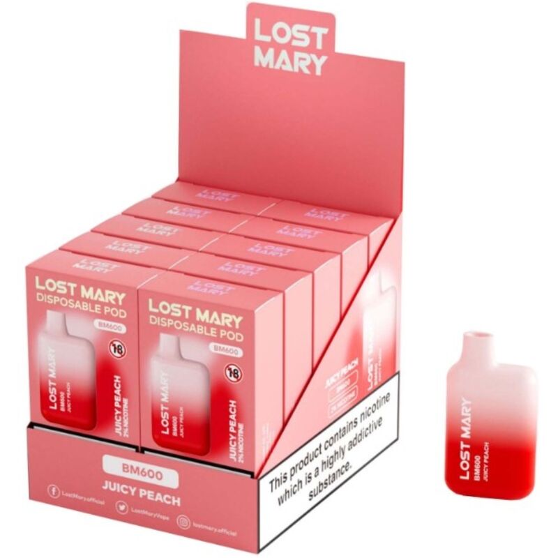LOST MARY - BM600 VAPER NICOTINA 2% DESECHABLE SABOR MELOCOTÓN - Imagen 2