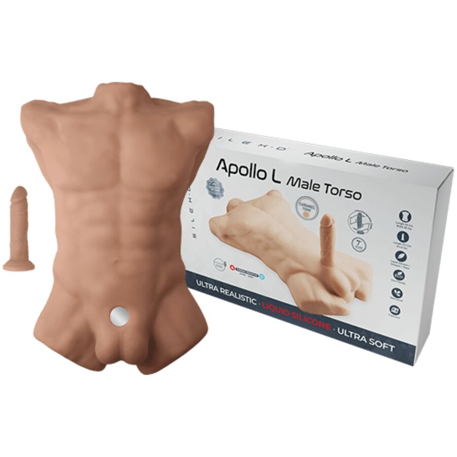 SILEXD - APOLLO L TORSO REALÍSTICO MASCULINO CARAMELO - Imagen 7