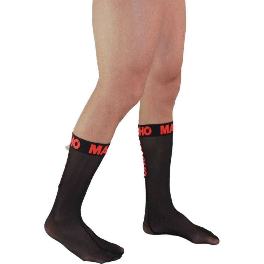 MACHO - CALCETINES FINOS NEGRO/ROJO TALLA ÚNICA - Imagen 3
