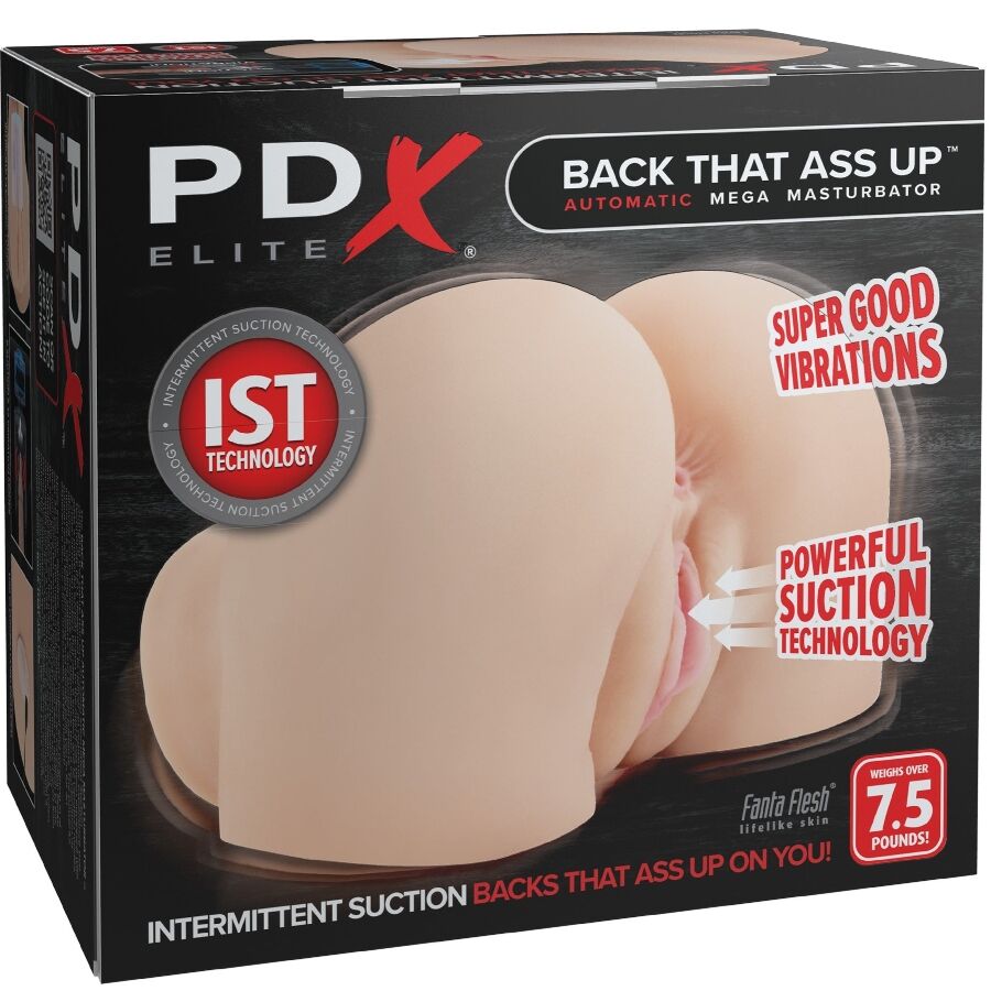 PDX ELITE - BACK THAT ASS UP MASTURBADOR VAGINA Y ANO REALÍSTICO CON VIBRACIÓN - Imagen 4