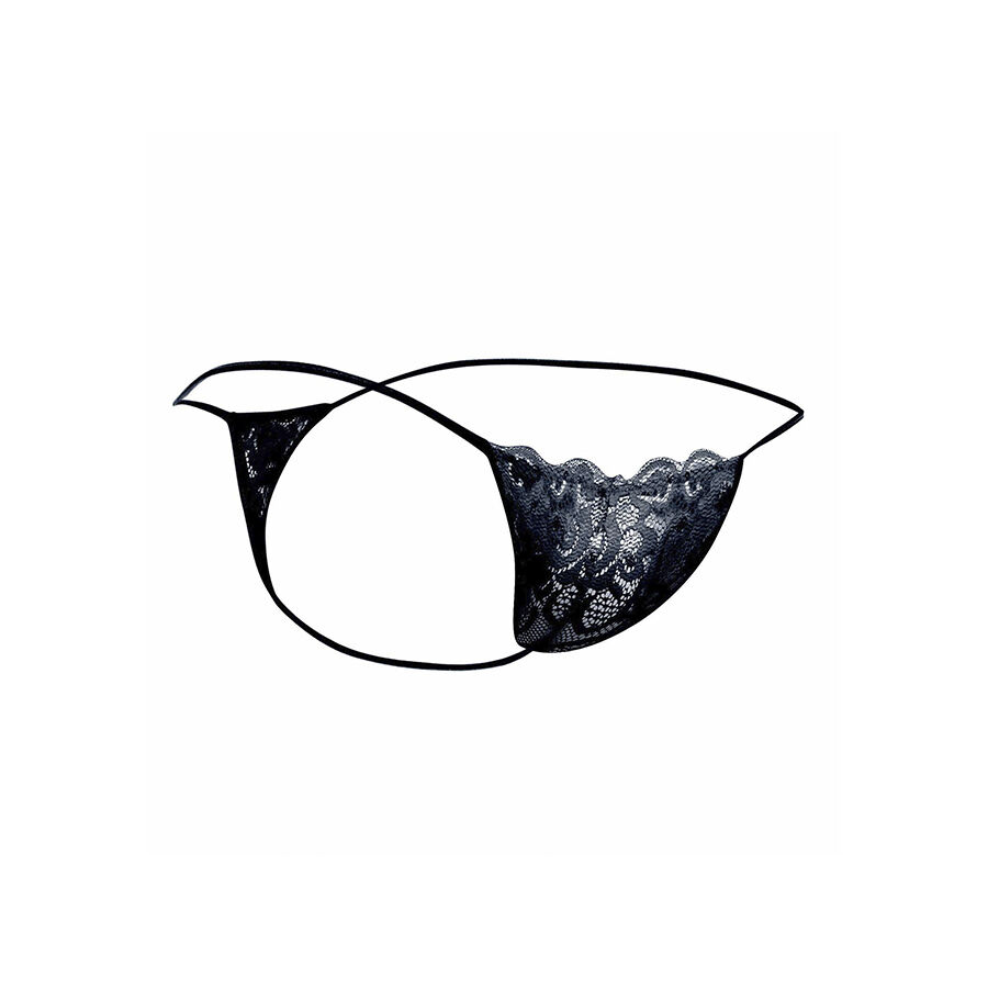 MOB - TANGA DE ENCAJE NEGRO TALLA S/M - Imagen 2