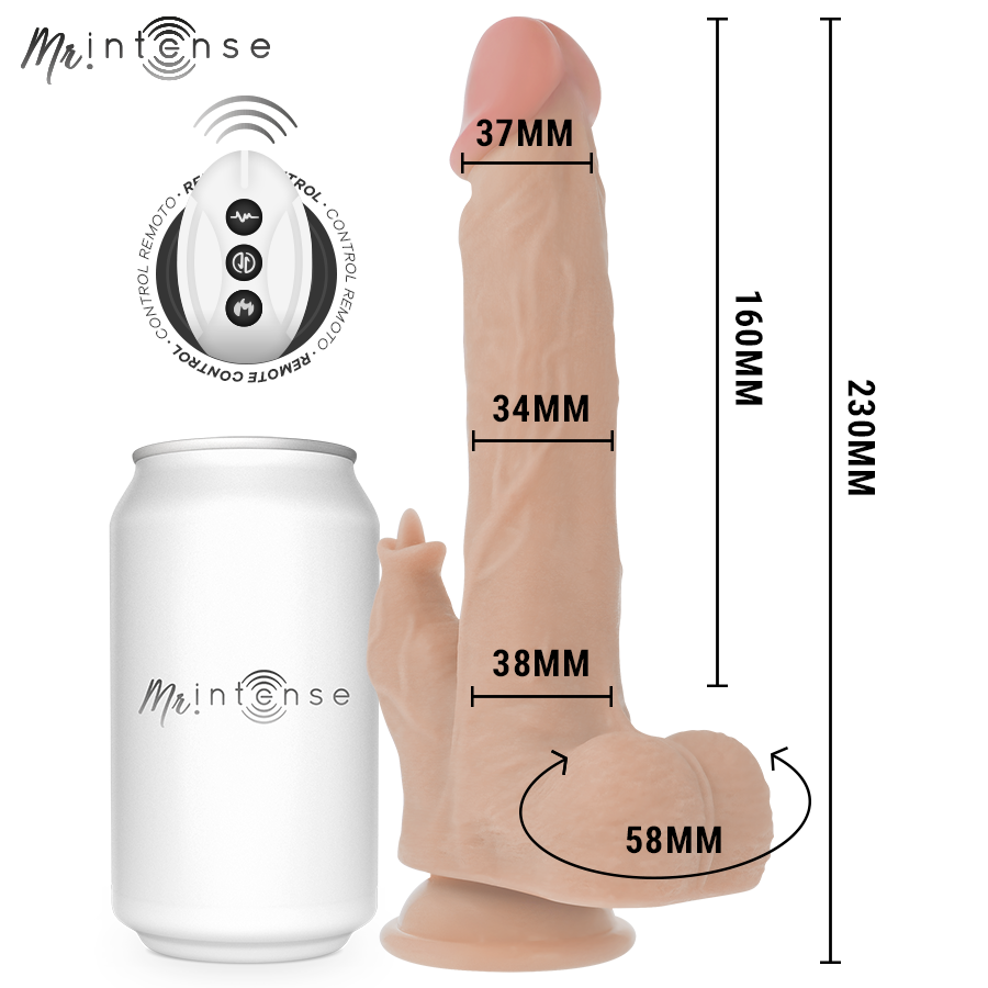 MR INTENSE - REDFORD REALÍSTICO MULTIFUNCIÓN CON VIBRACIÓN Y UP AND DOWN CONTROL REMOTO 23 CM -O- 3.5 CM - Imagen 2